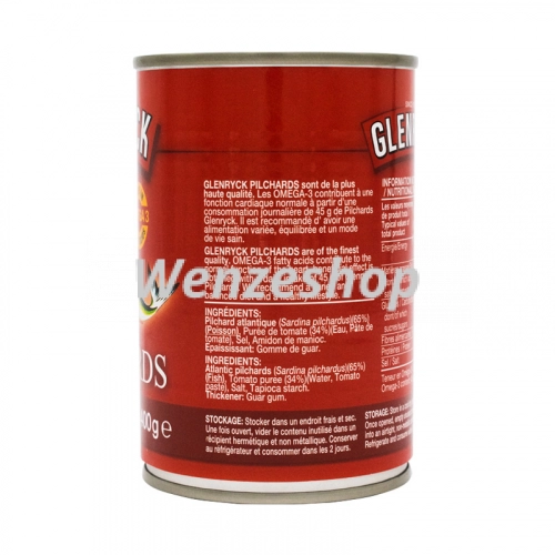 Sardines Atlantique à la sauce tomate Glenryck 400g